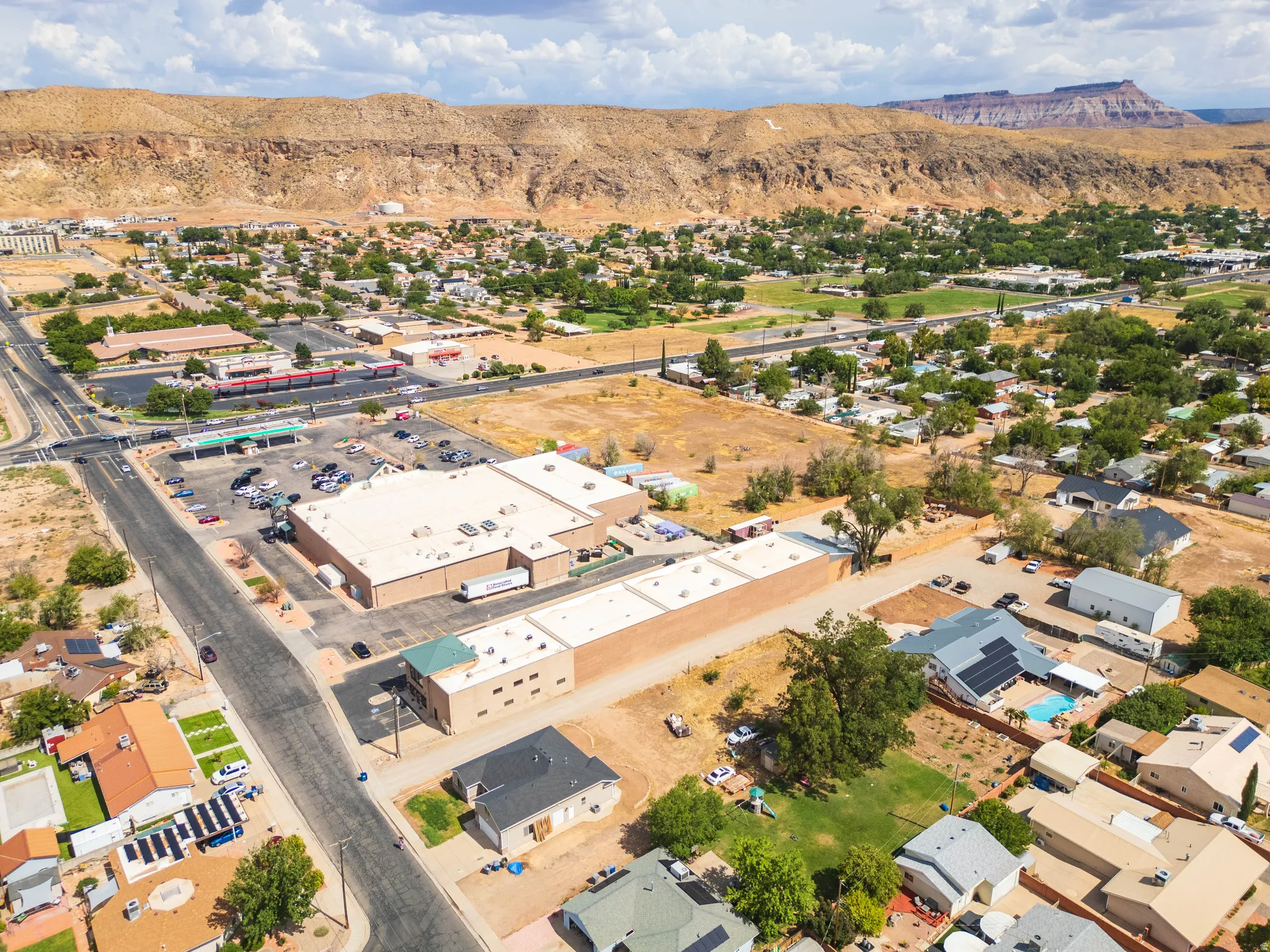 Aerial — La Verkin town center