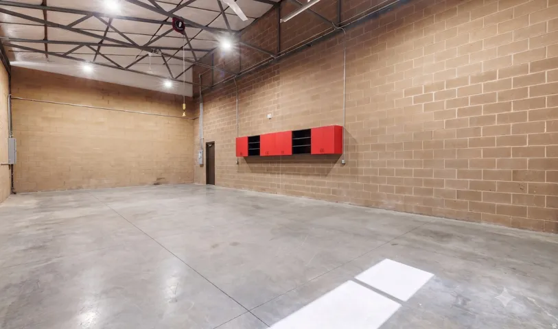 Separate garage — built-in shop cabinetry included