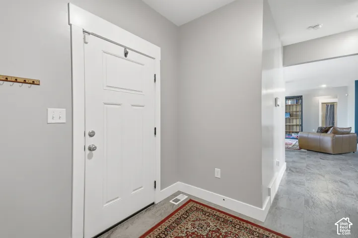 White interior door with contemporary hardware
