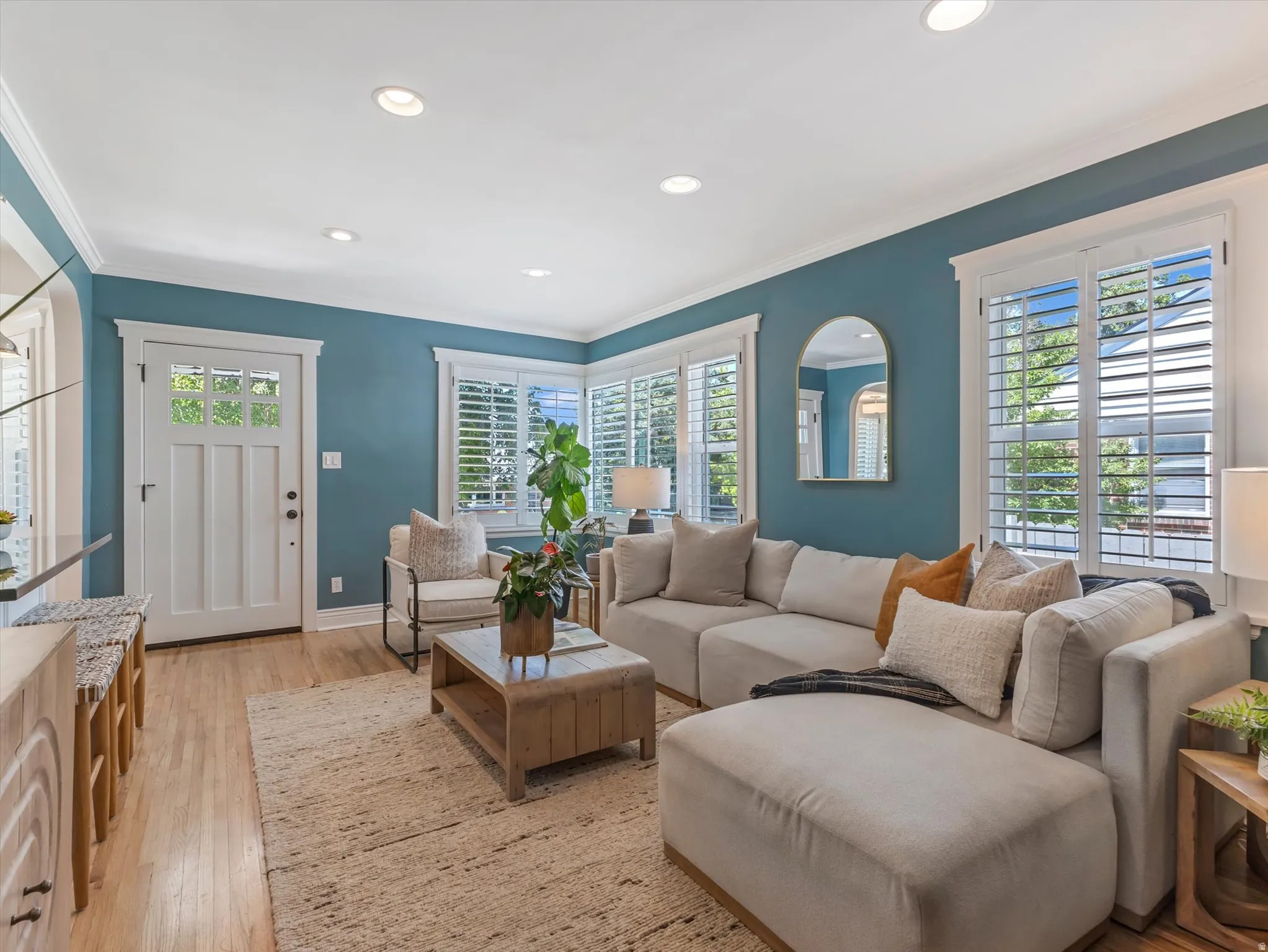 Hardwood-style flooring throughout