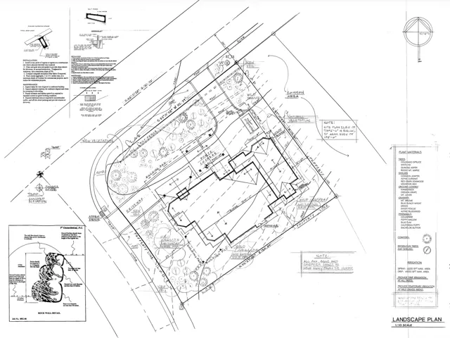 Landscape Plan. Depicting the property layout, including structures, boundaries, and vegetation details