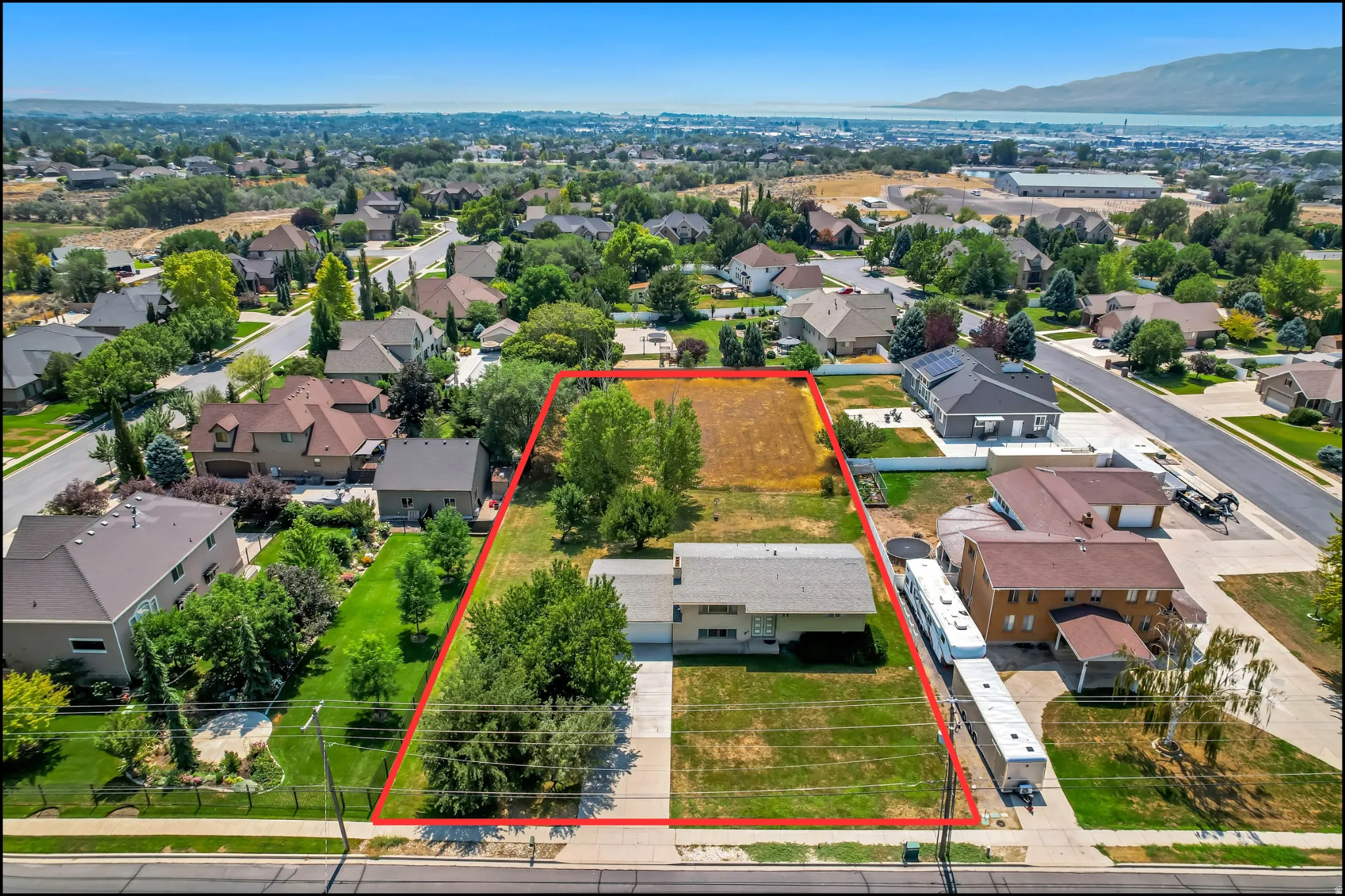 South Facing View of Utah Lake. Property lines are an approximation.