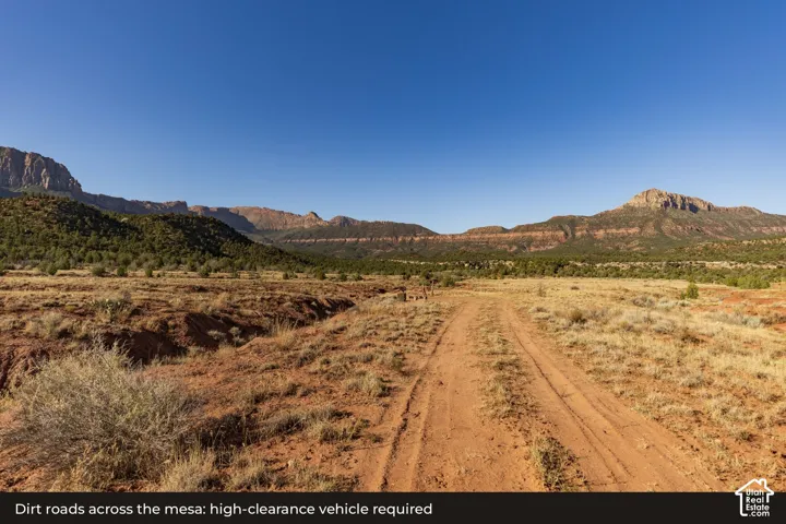 View: Dirt road across the mesa