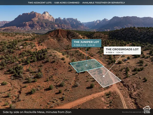 Aerial: Crossroads and Juniper lots together (0.68 acre; The Juniper Lot also available)
