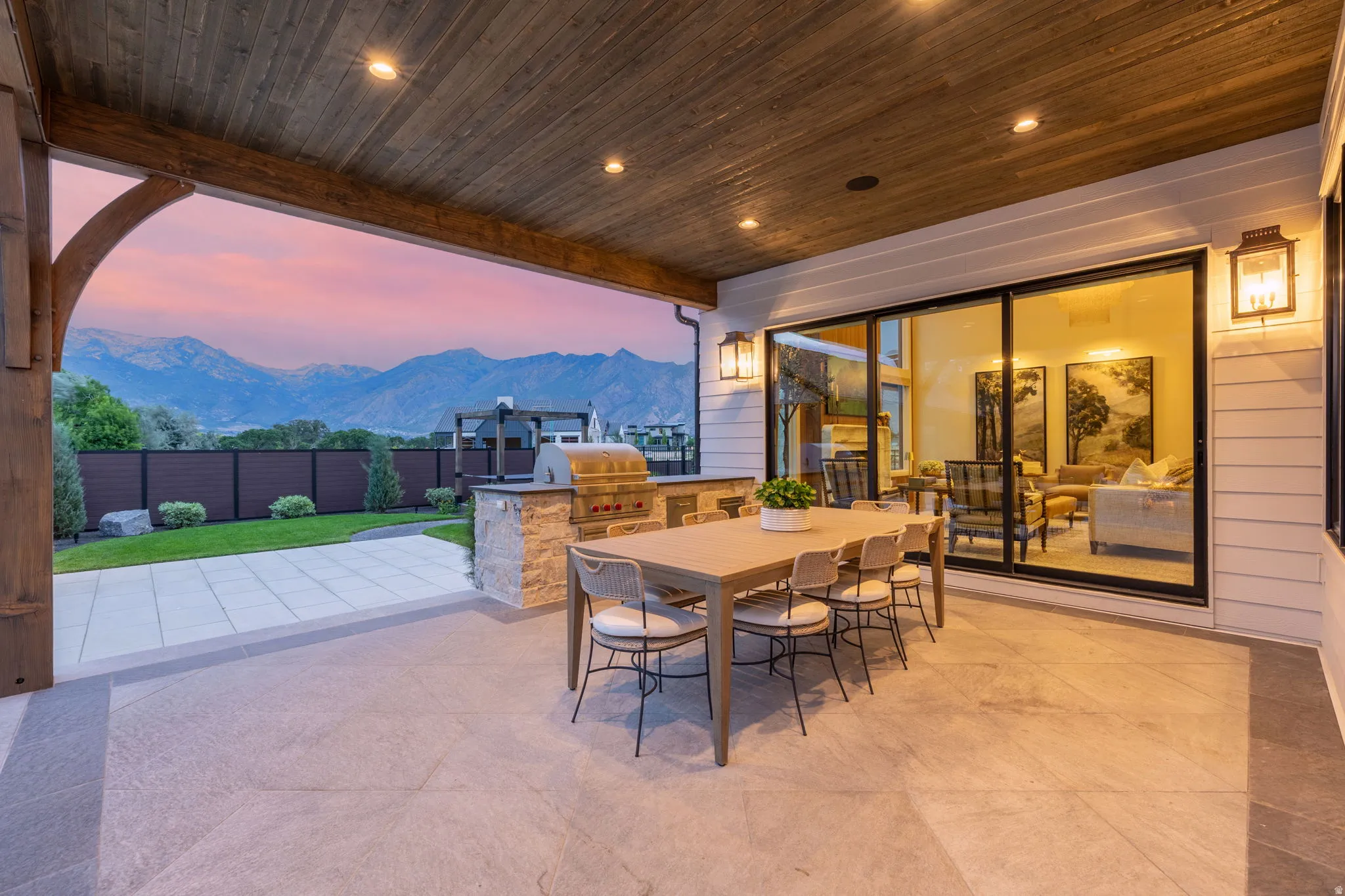 Mountain views while using the Wolf grill