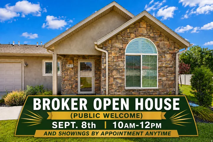 Marketing Flyer. Presenting an open house event for the property with scheduled dates and times for viewings