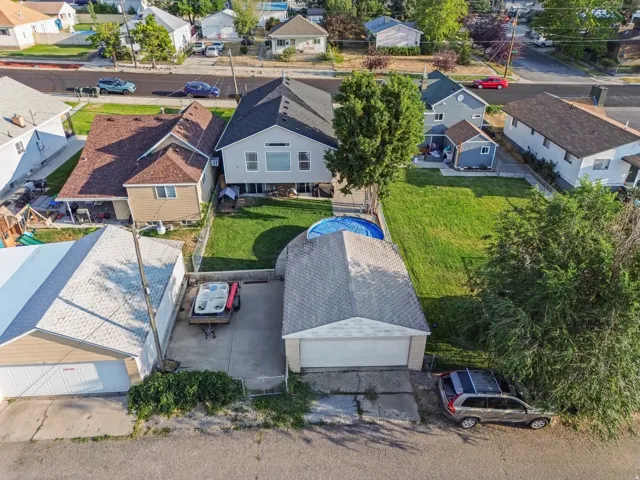 Expansive green space and a detached garage