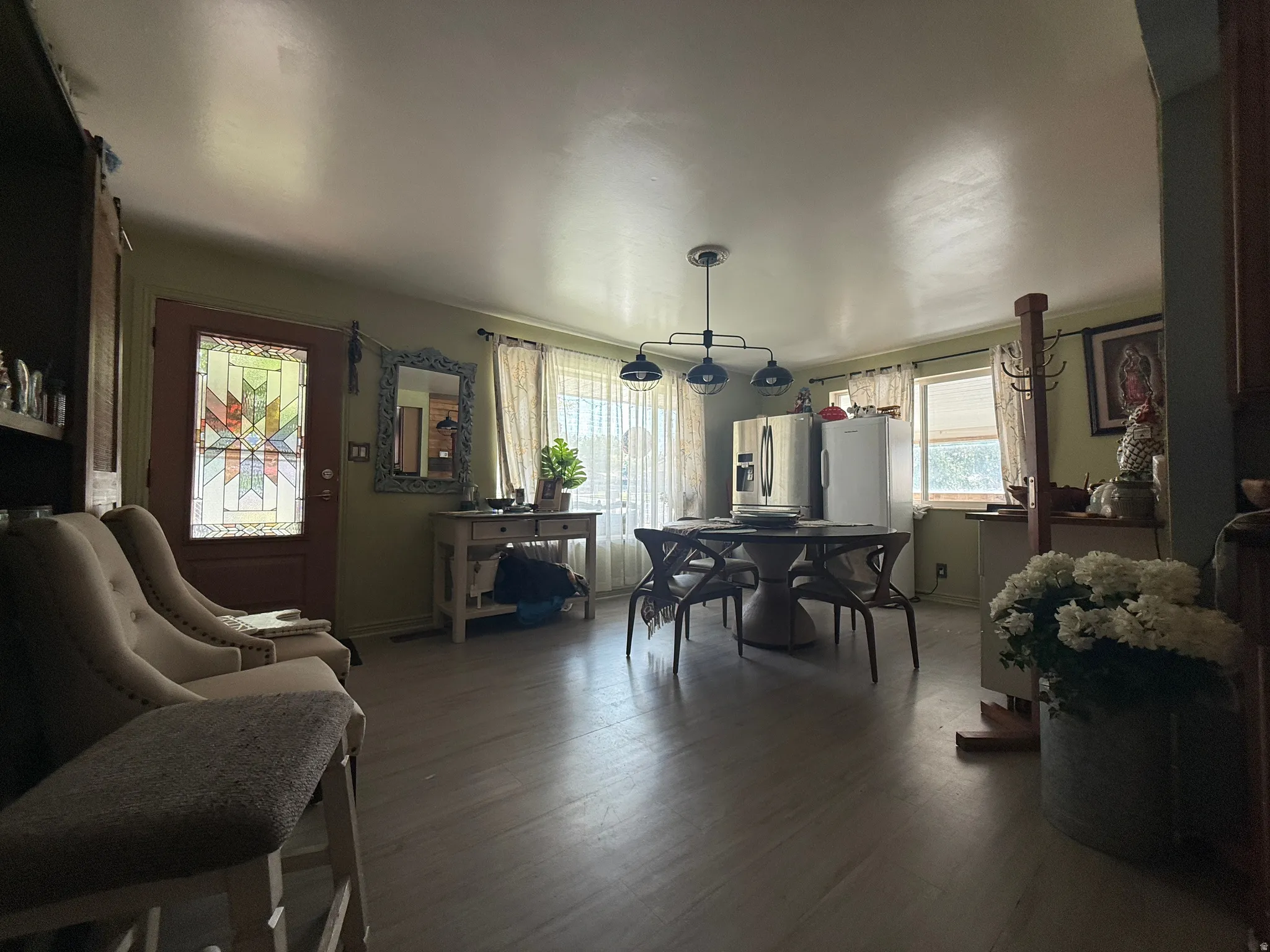 Wood-finish flooring throughout