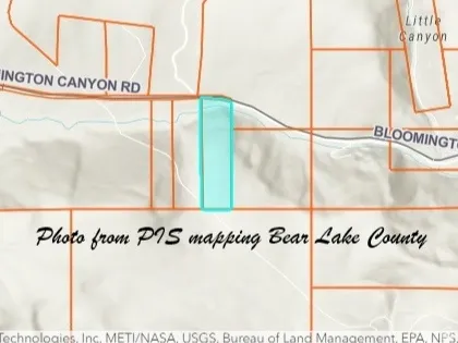 Property Survey Map. Depicting the geographic boundaries and dimensional characteristics of the property with highlighted parcel identification area