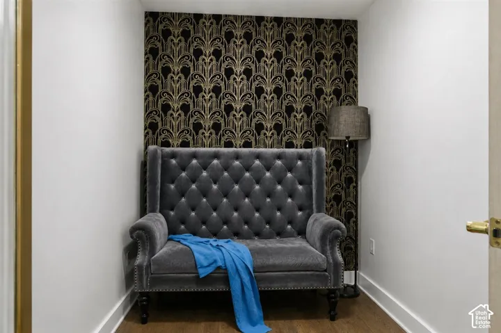 Feature wall with patterned wallpaper