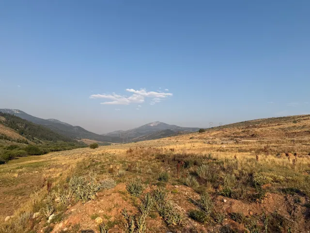 Expansive undeveloped land featuring natural terrain and distant mountains