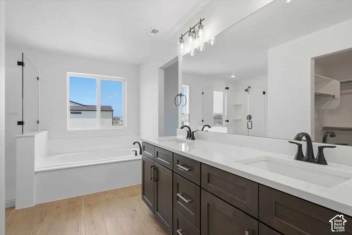 Vanity for days!!   Square sinks and upgraded fixtures.