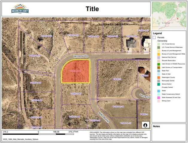 GIS Parcel Map. Displaying property boundaries and ownership information for the specified region