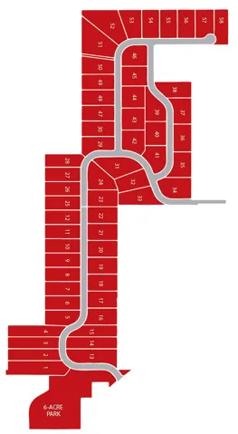 Site Plan. Illustrating the numbered parcels within the property, including a designated park area