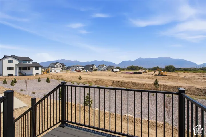 Deck with Stairs.  Home backs up to open space!