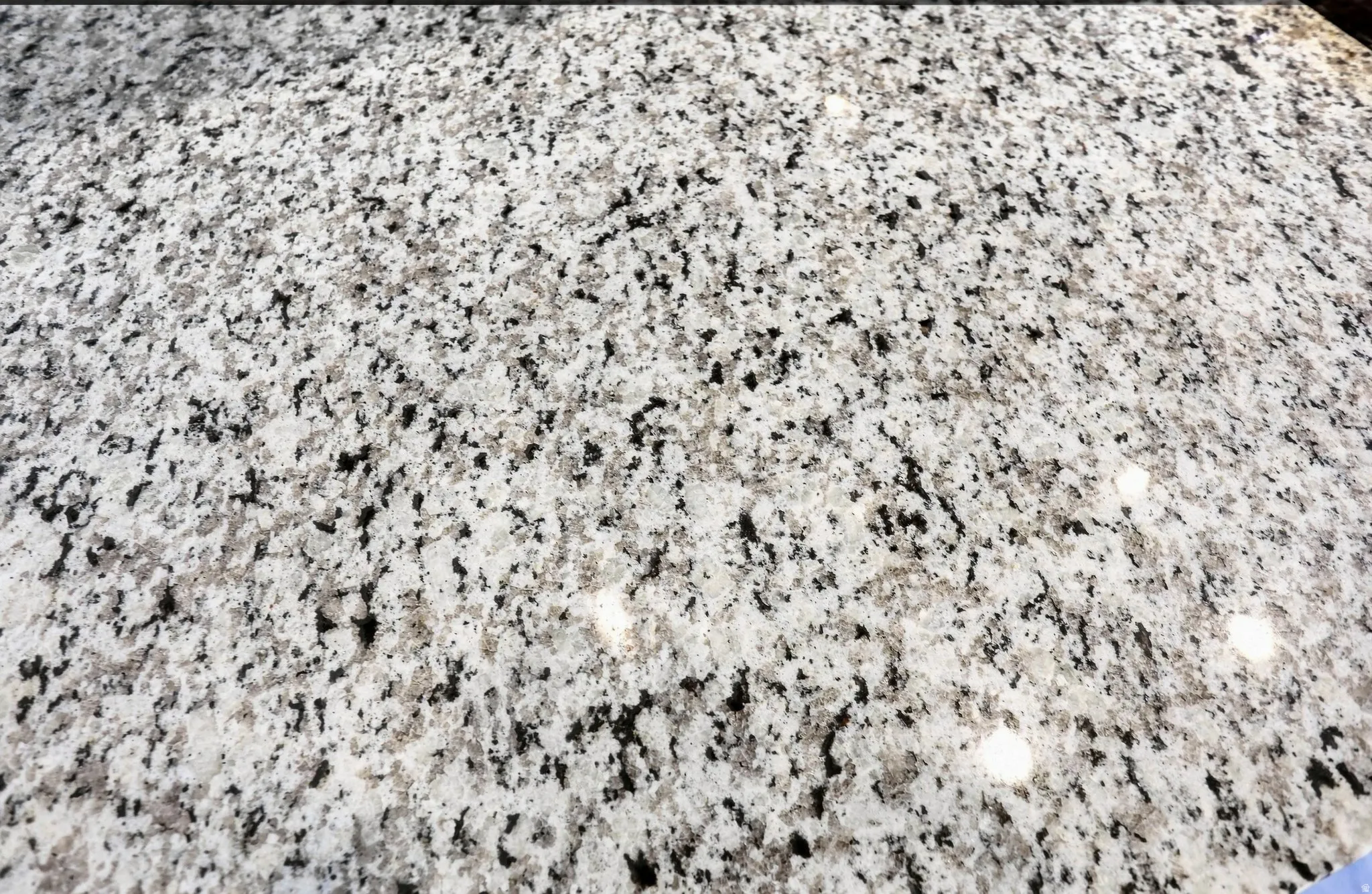 Granite countertop with a speckled pattern