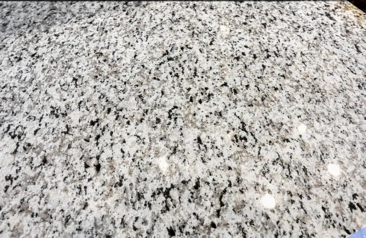 Granite countertop with a speckled pattern