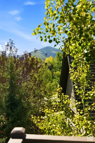 view of Iron Mountain, Park City Resort and top of Deer Valley from upper deck