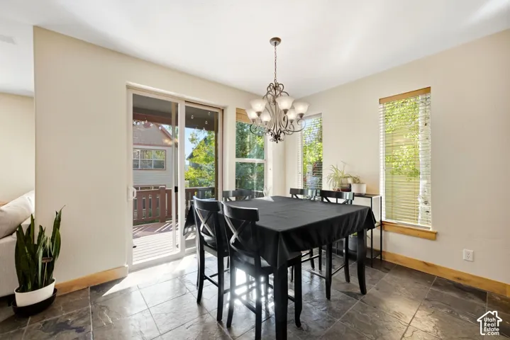 Tile flooring with natural wood baseboards