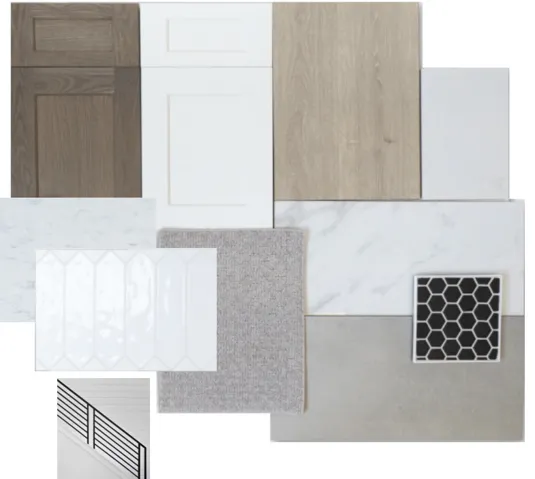 Design Board. Presenting a material and finish selection for the property