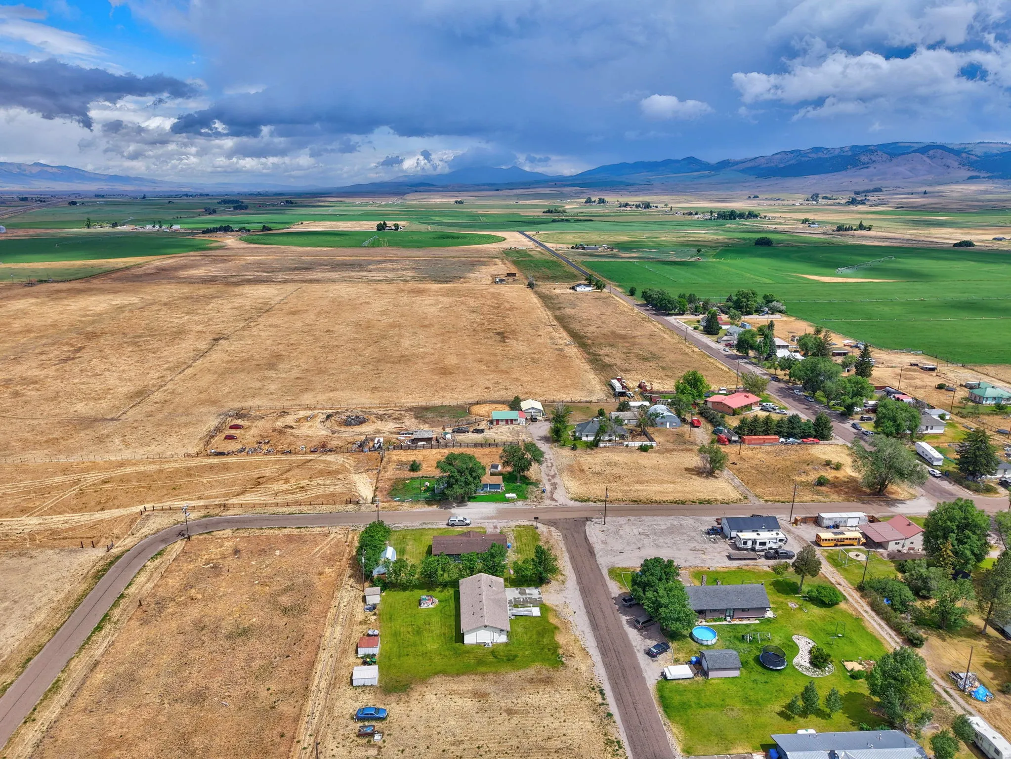 Expansive rural landscape featuring a mix of cultivated and undeveloped land