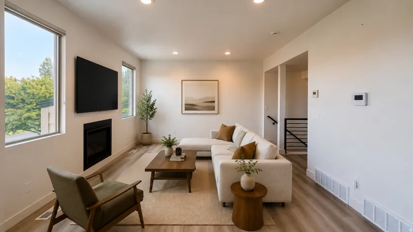 Virtually Staged Family Room