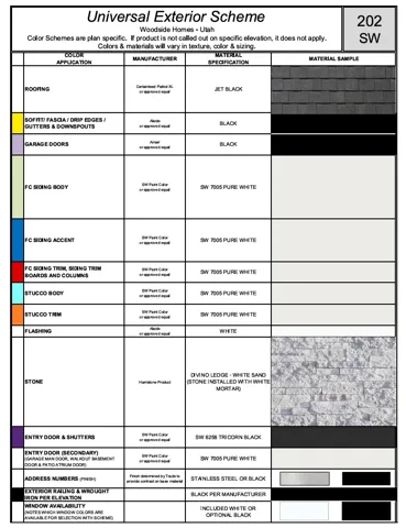 Exterior Colors Sheet