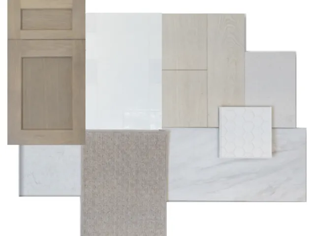 Material Selection Board. Displaying various surface and finish options for the property