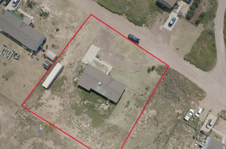 Site Plan. Aerial view of the property with boundary lines indicated