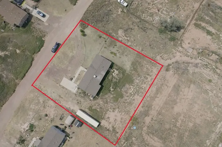 Aerial Map. Displaying the property's boundaries and surrounding area