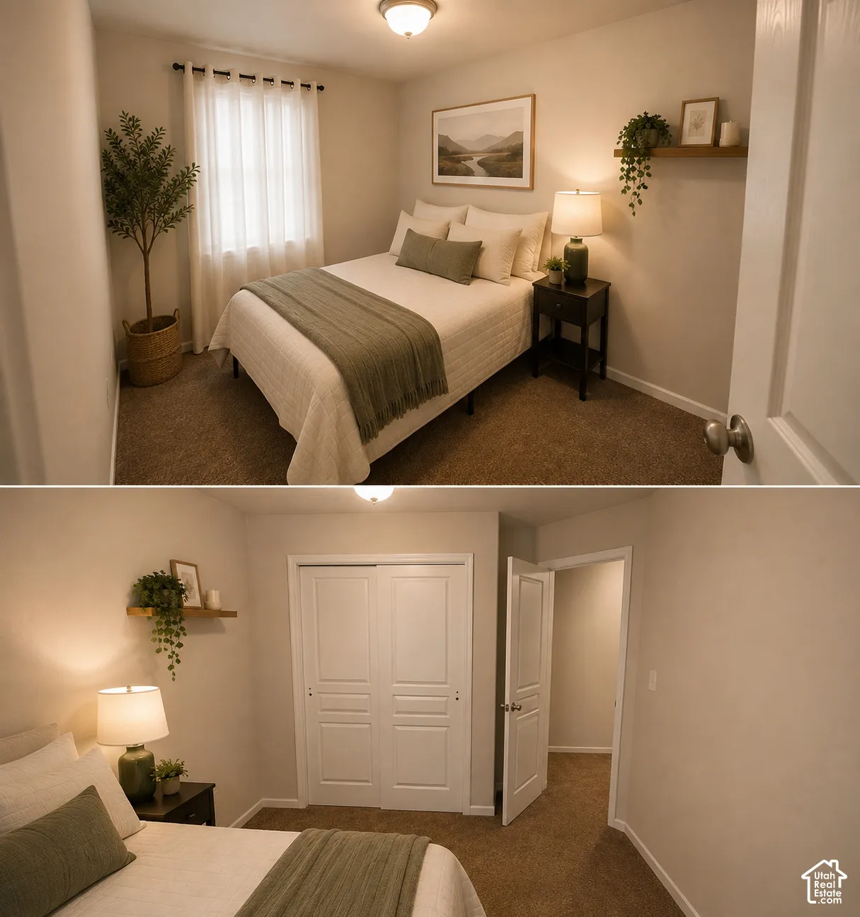 Interior Property Image. Depicting a bedroom with a bed, nightstand, and closet within the property