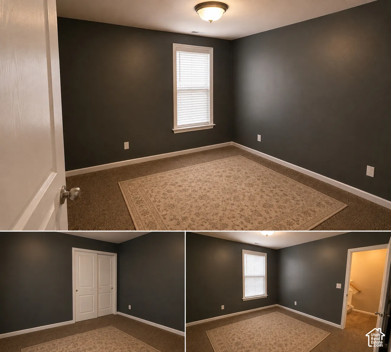 Property interior. Depicting a room with a window, carpeting, and a light fixture