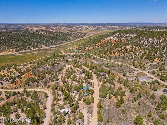 Expansive property with natural vegetation, multiple building sites, and established unpaved roads