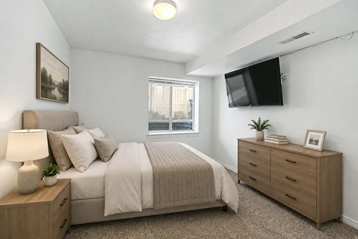 Virtually staged bedroom