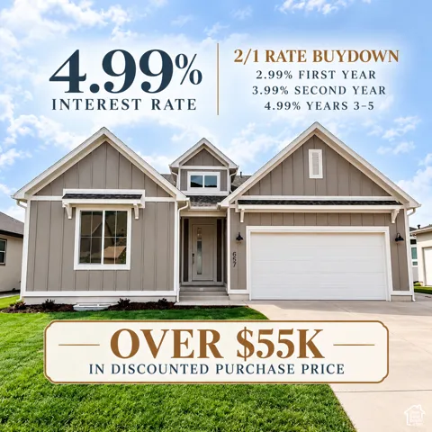 Promotional Material. Displaying a property with advertised interest rates and a purchase price reduction