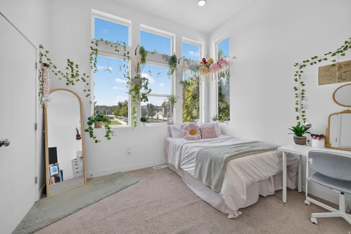 Light-filled interior featuring multiple tall windows and wall-to-wall carpeting