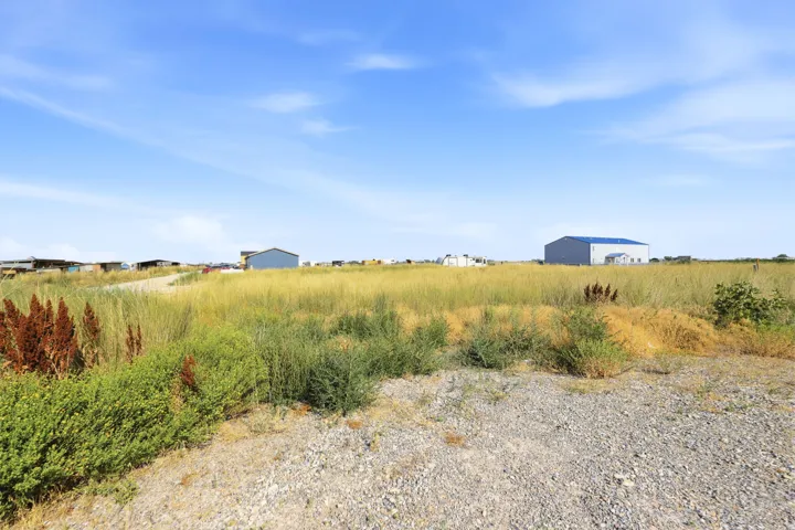 Expansive open land with natural vegetation and a gravel access path