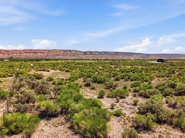 Expansive land parcel featuring natural shrubbery and a distant mountain range