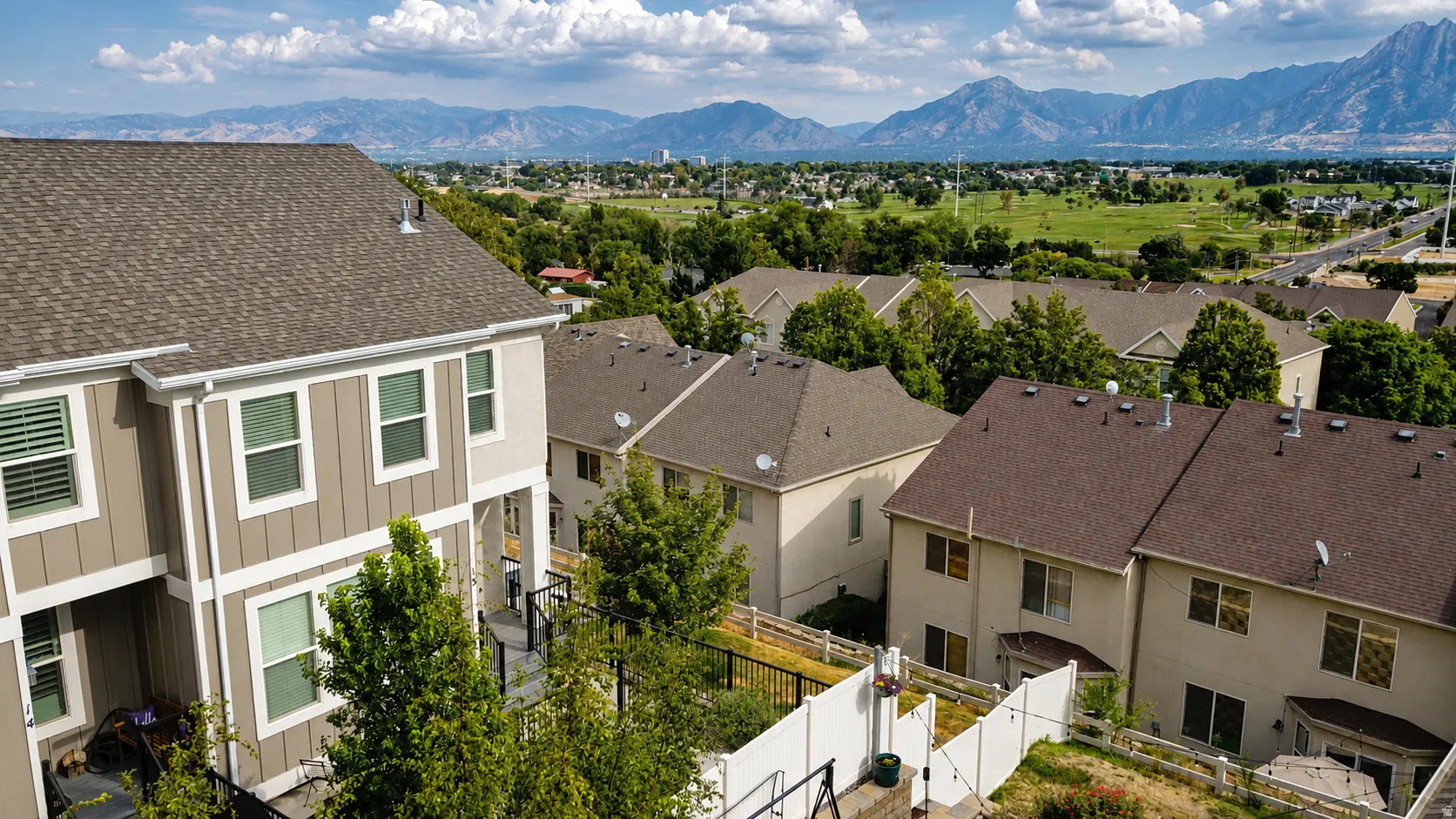 Brown asphalt shingle roof