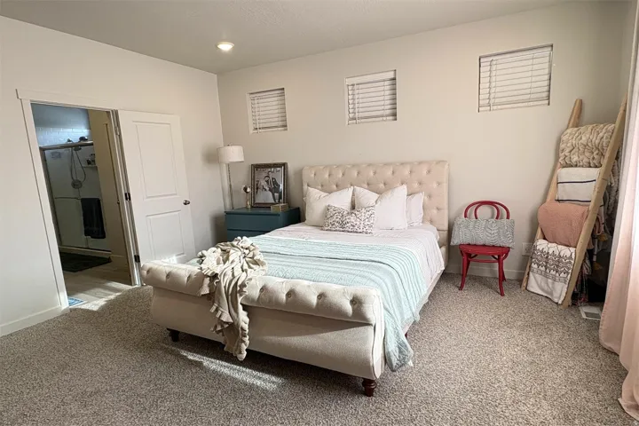 Plush carpeting and light-toned walls