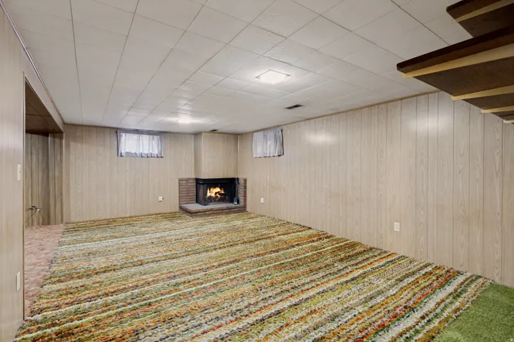 Brick fireplace