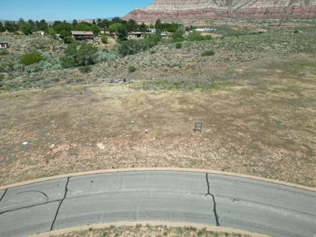Expansive undeveloped land featuring a paved road frontage and mountain backdrop