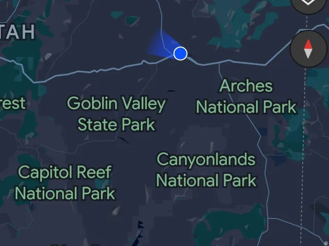 Digital Map Interface. Displaying geographic locations and search functionality