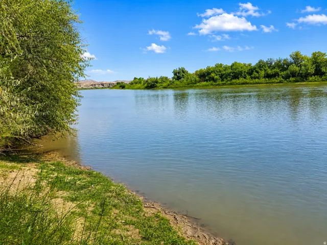 Waterfront property featuring a broad river, natural shoreline, and mature trees