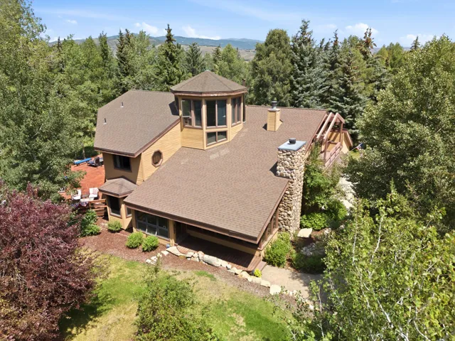 Multi-level exterior with a prominent octagonal turret
