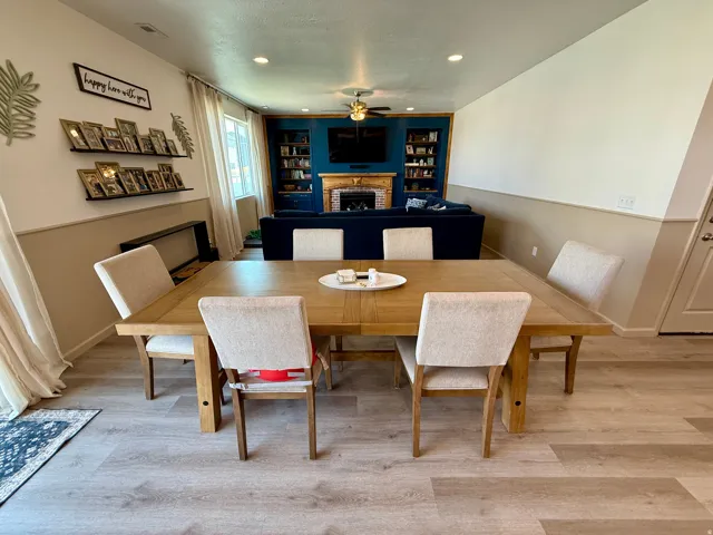 Wood-finish flooring throughout