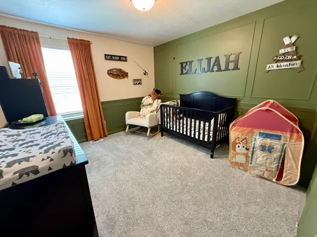 Board and batten wall accent with a neutral paint finish