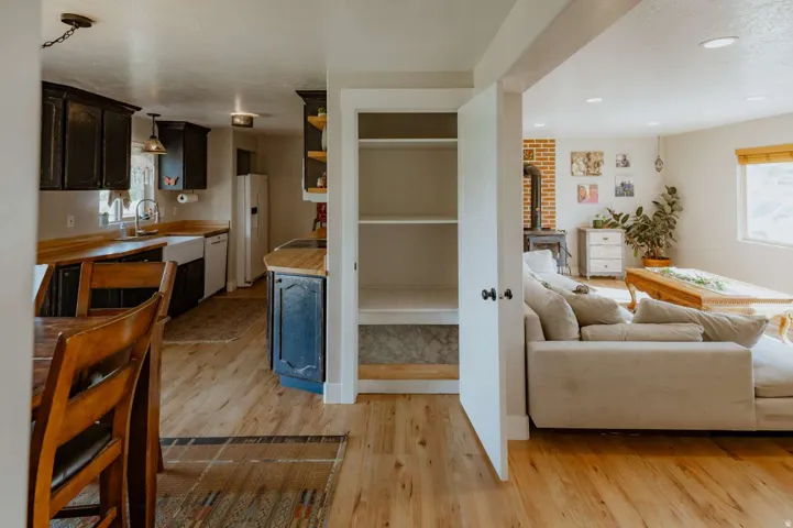 Wood-finish flooring throughout
