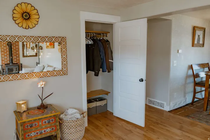 Wood-finish flooring throughout