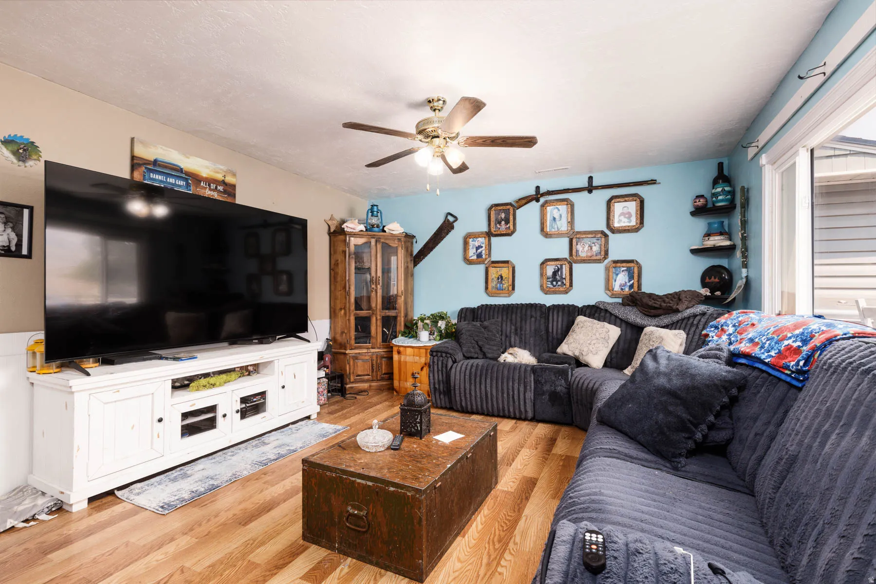 Wood-finish flooring throughout